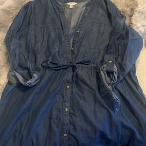 Time and Tru Blue Denim Top